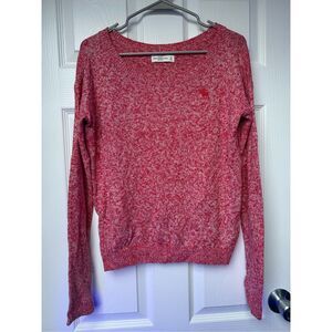 Abercrombie & Fitch Cardigan Sweater XS Women's Pink White Crew Heather Spring